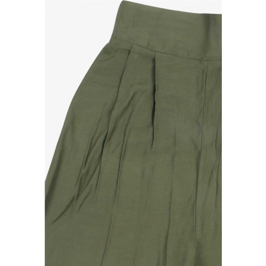 Girl's Trousers Wide Leg Khaki Green (5-16 Age)