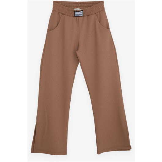 Girl's Trousers Light Brown With Slit Leg (8-14 Age)