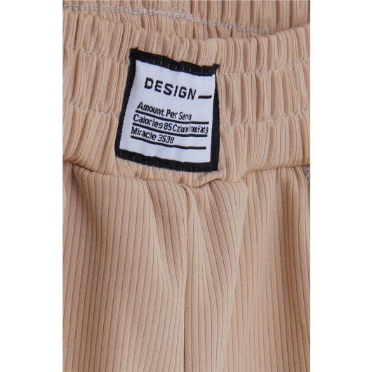 Girl's Trousers With Slits Beige (8-14 Years)