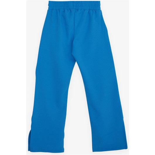Girl's Trousers Blue With Slits (8-14 Ages)