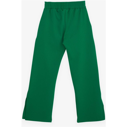 Girl's Trousers Green With Slits (8-14 Ages)