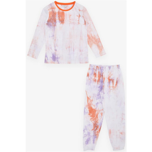 Girl's Pajamas Set Tie-Dye Patterned Mix Color (9-12 Ages)