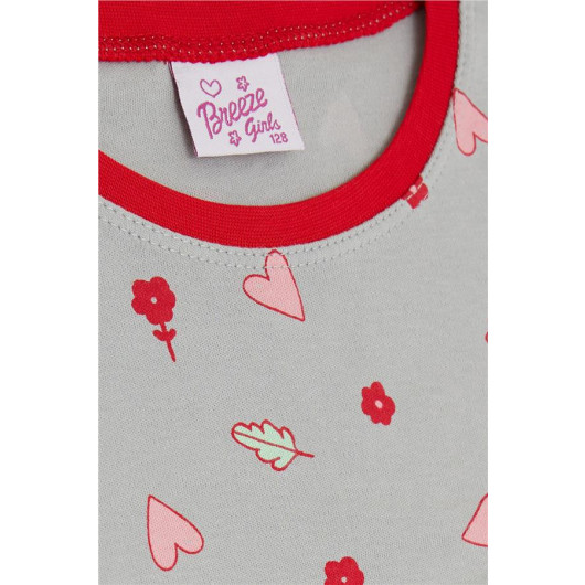 Gray Heart Girls Pajama Set (4-8 Years)