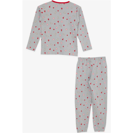 Gray Heart Girls Pajama Set (4-8 Years)