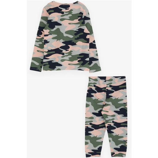 Girls' Pajamas Set Camouflage Patterned Mix Color (3-7 Years)