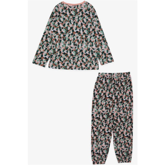 Girl's Pajama Set Camouflage Patterned Mixed Color (Age 4-8)