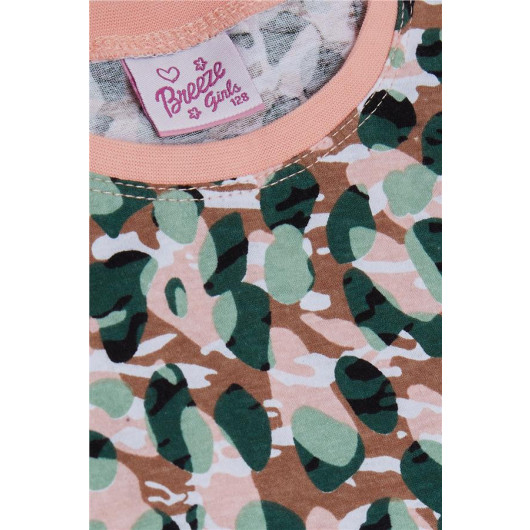Girl's Pajama Set Camouflage Patterned Mixed Color (Age 4-8)
