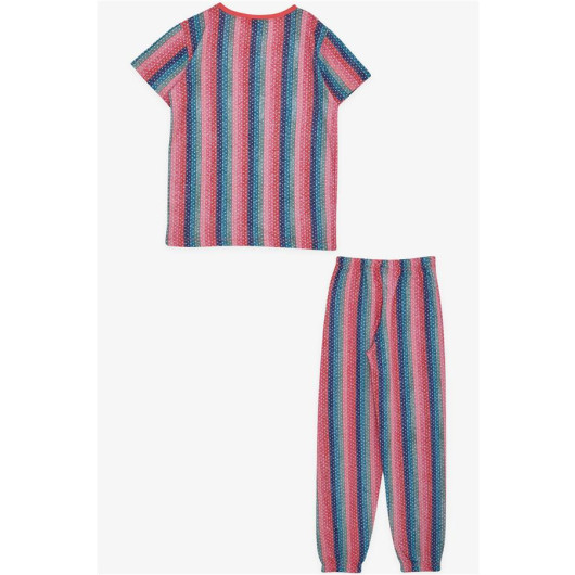 Girl's Pajama Set Polka Dot Patterned Mixed Color (Age 4-8)