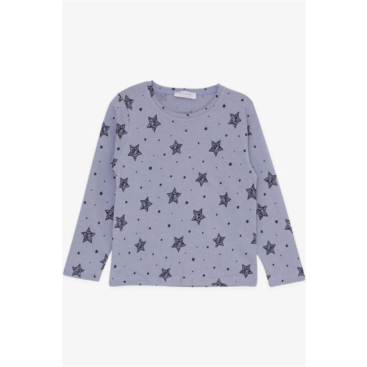 Girl's Pajamas Set Star Patterned Lilac (1.5-5 Years)