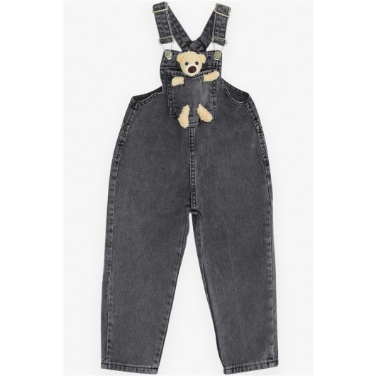 Girl's Salopette Teddy Bear Accessories Anthracite (1.5-5 Years)