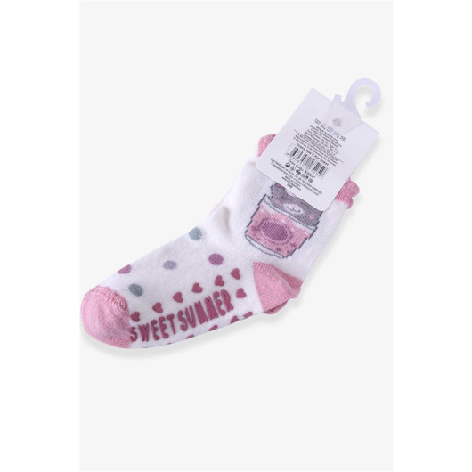 Girl's Socks With Abs Cat Pink Rose (1-6 Years)