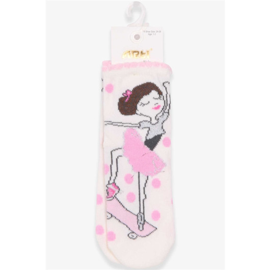 Girl's Socks Ballerina Patterned Ecru (1-10 Years)