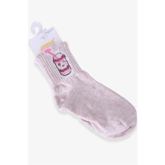Girl's Socks Beige Patterned Beige (3-10 Years)