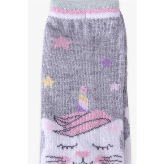 Girl's Socks Unicorn Gray (1-10 Years)