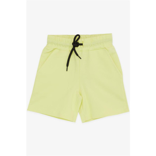 Girl's Shorts Waist Elastic Pocket, Lace-Up Pistachio Green (3-7 Years)
