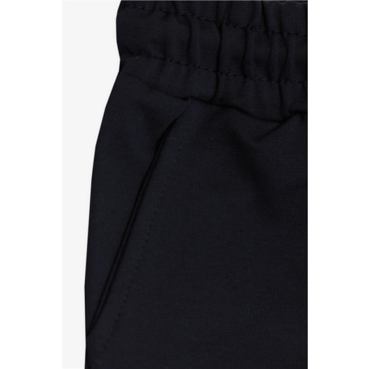 Girl's Shorts Waist Elastic Pocket Lace-Up Dark Navy (3-7 Years)