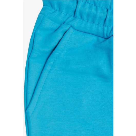 Girl's Shorts Waist Elastic Pocket Lace-Up Blue (3-7 Years)