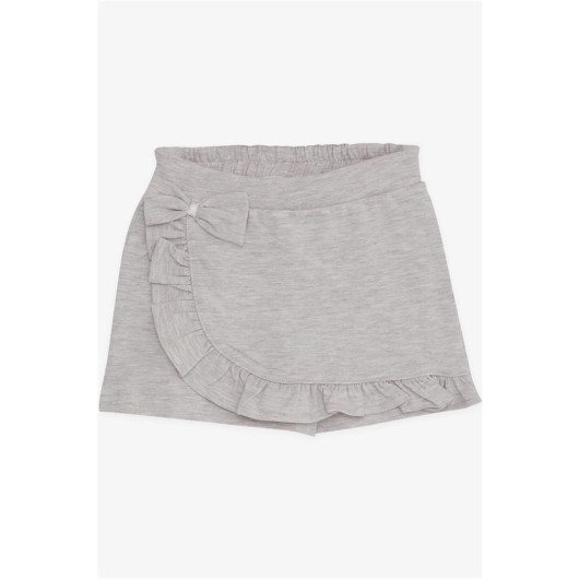 Girl Shorts Skirt Bow Frilly Beige Melange (1.5-5 Years)