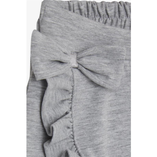 Girl Shorts Skirt Bow Frilly Gray Melange (1.5-5 Years)