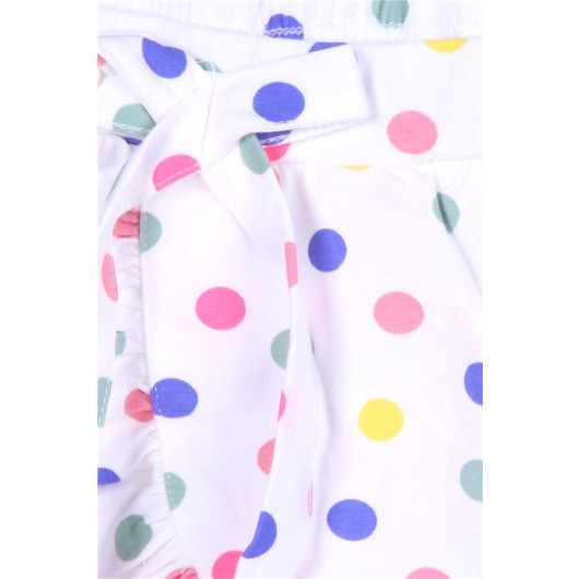 Girl's Shorts Polka Dot Bow Ecru (1.5-5 Years)