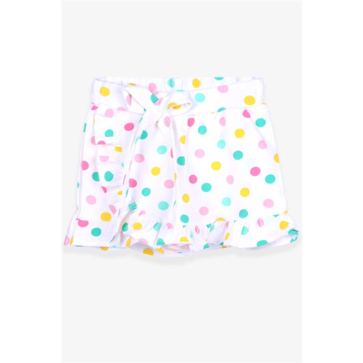 Girl's Shorts Polka Dot Bow Ecru (1.5-5 Years)