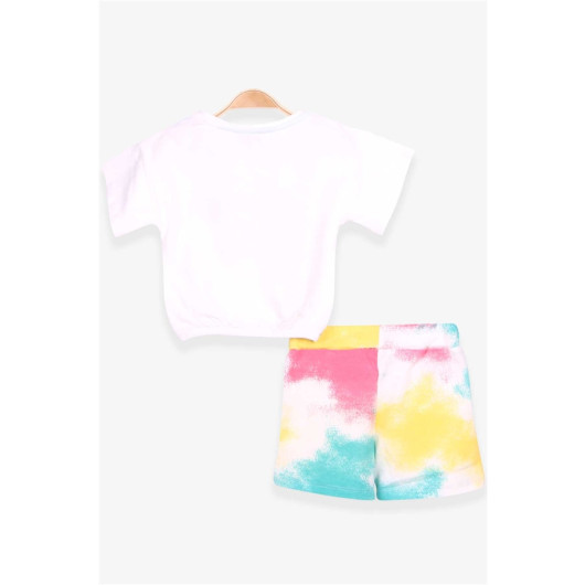 Girl's Shorts Set Text Printed Ecru (3 Ages)