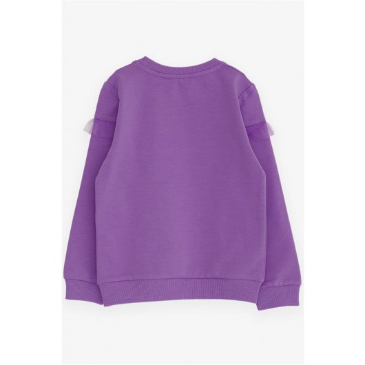 Girl's Sweatshirt, Printed, Purple (1-4 Years)