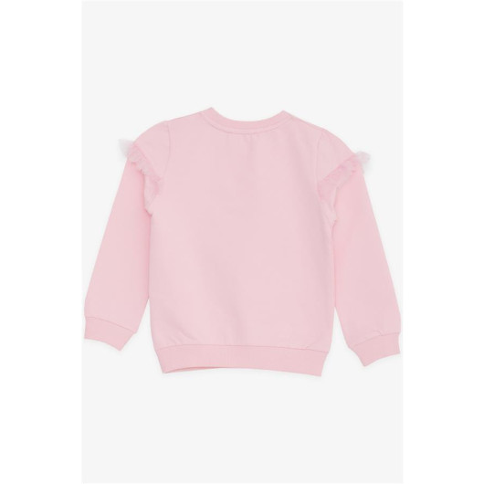Girl's Sweatshirt Teddy Bear Printed Pink (1-4 Years)