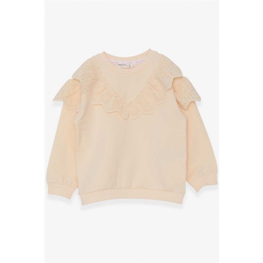 Girl's Sweatshirt Guipure Cream (4-8 Ages)