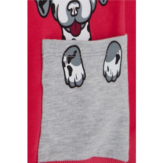 Girl's Sweatshirt Dog Printed Fuchsia (2-6 Years)