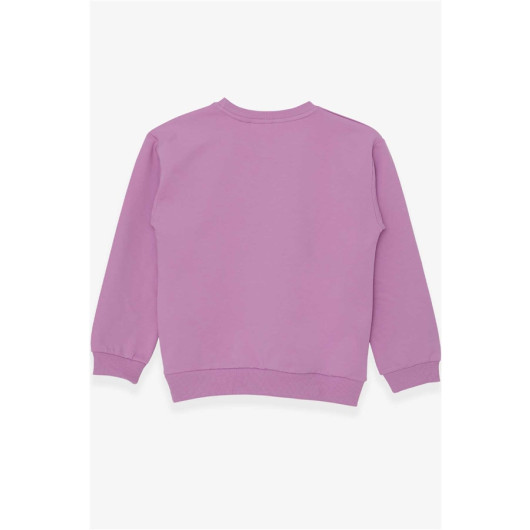 Girl's Sweatshirt Sequin Printed Purple (9-14 Years)