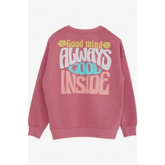 Girl's Sweatshirt Colored Letter Printed Cherry Rotten (8-14 Years)