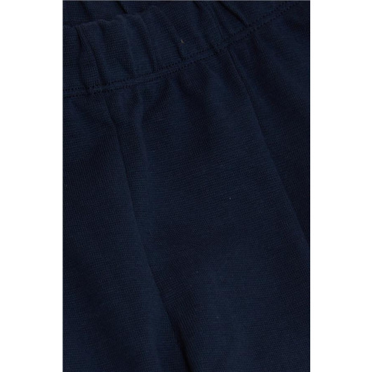Girl's Tights With Spanish Leg Slit Navy (1-3 Years)