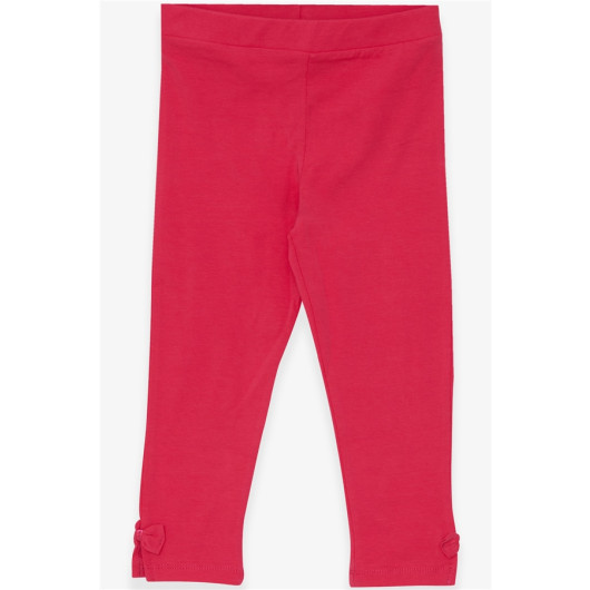 Girl's Tights With Bow And Slit Fuchsia (6-12 Years)