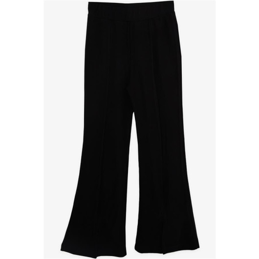 Girl's Leggings Trousers Black With Slits (4-8 Ages)