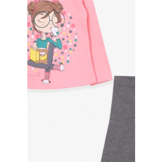 Girl's Tights Suit Girl Printed Powder (1.5-2 Years)