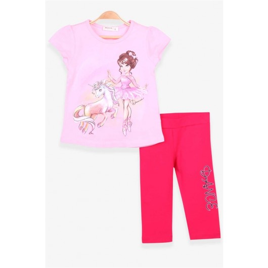 Girl's Tights Suit Girl Printed Powder (3-6 Years)