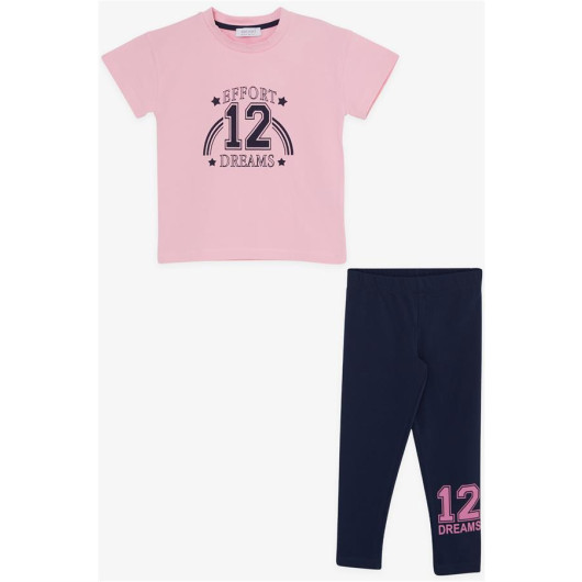Girl's Tights Suit Figure Printed Pink (3-7 Years)