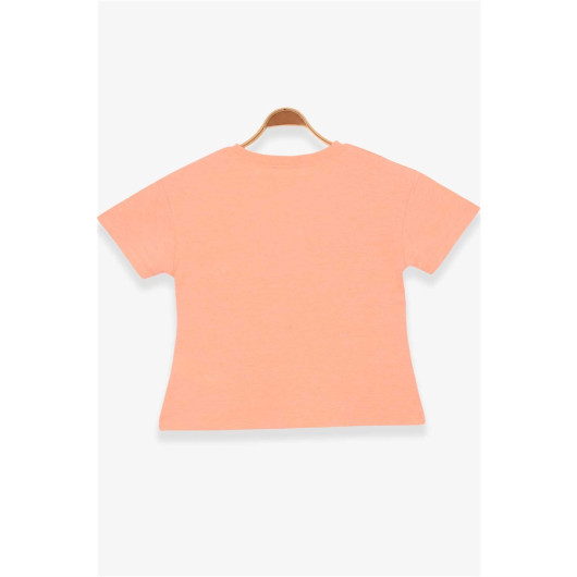 Girl's T-Shirt Printed Neon Orange (8-14 Years)