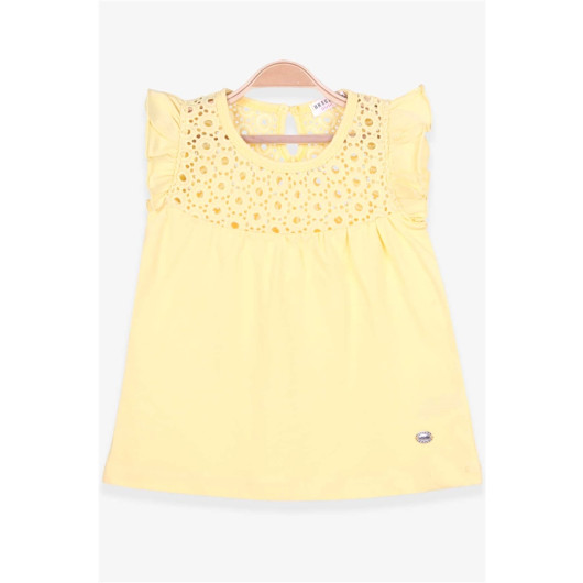Girl's T-Shirt Lacy Yellow (4-8 Years)