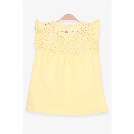 Girl's T-Shirt Lacy Yellow (4-8 Years)