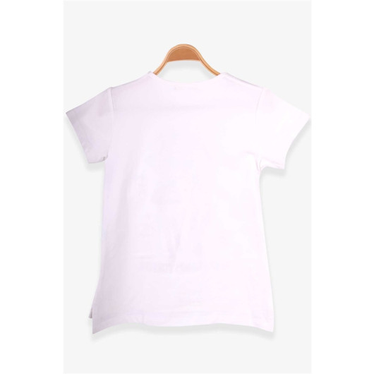 Beige Printed T-Shirt For Girls (8-12 Years)