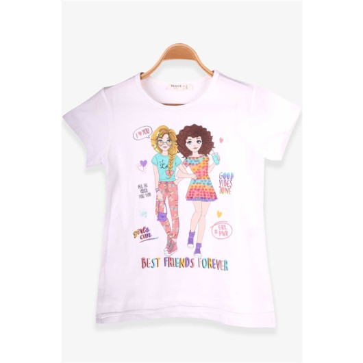 Beige Printed T-Shirt For Girls (8-12 Years)