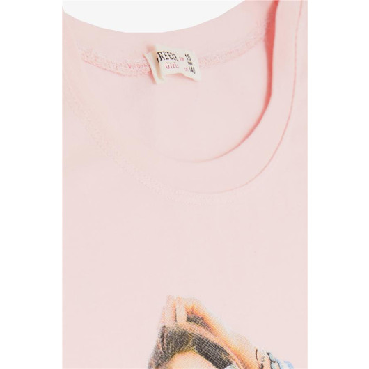 Girl's T-Shirt Cool Rocker Girl Printed Pink (9-16 Years)