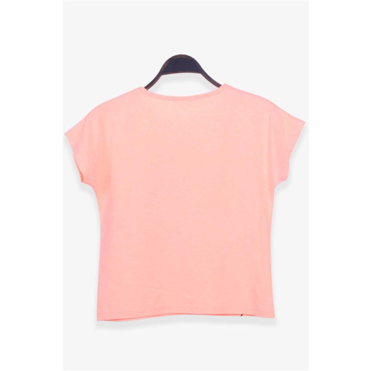 Girl's T-Shirt Girl's Printed Neon Orange (10-16 Age)