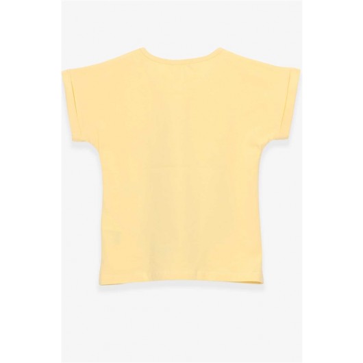 Girl's T-Shirt Girl's Printed Yellow (8-12 Years)