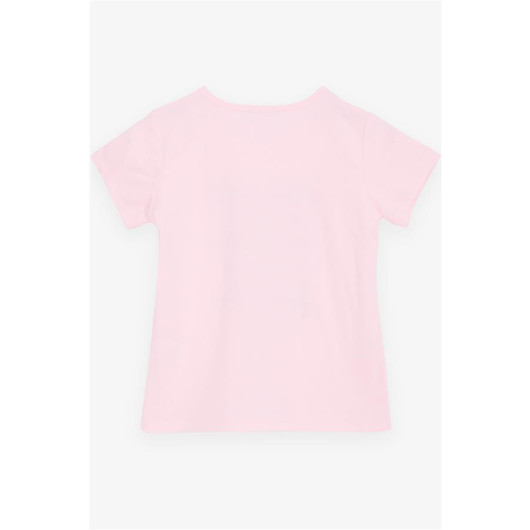 Girl's T-Shirt Stone Printed Pink (8-14 Years)