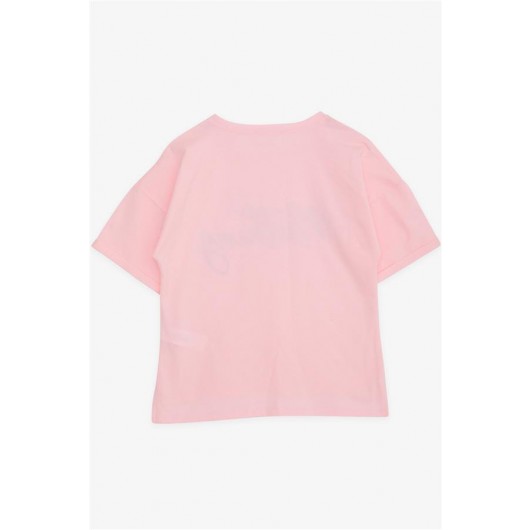 Girl's T-Shirt Stone Printed Pink (9-16 Years)