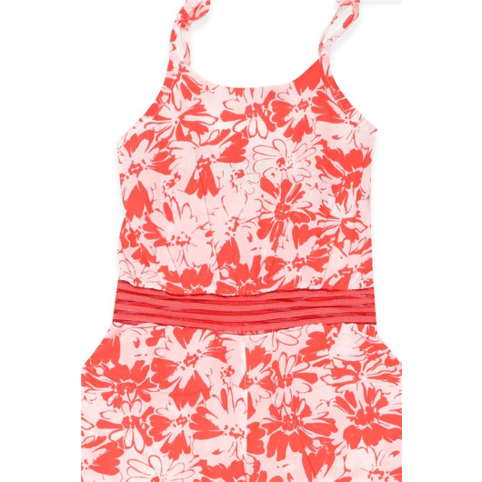 Girl's Jumpsuit Floral Pattern Coral (1-1.5 Years)