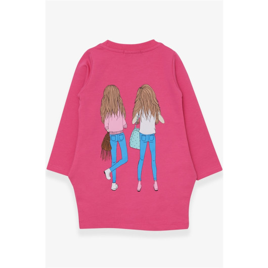 Girl's Tunic Printed Pink With Pocket (3-8 Ages)